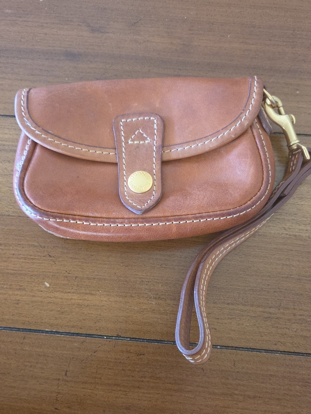 Dooney & Bourke Tan Leather Wristlet Clutch
